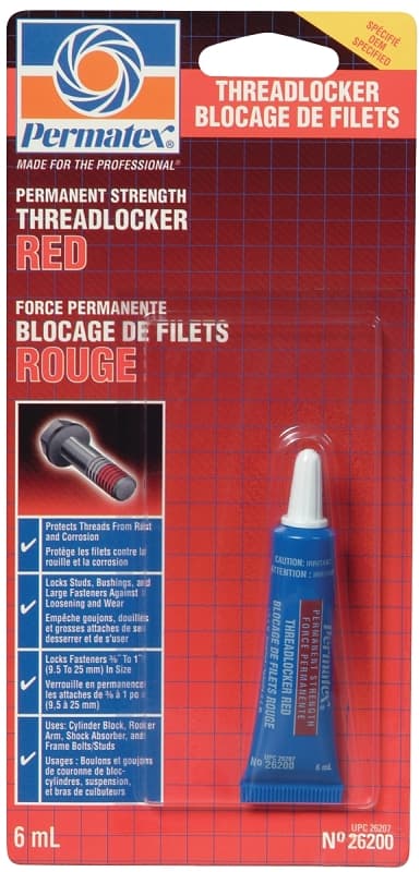 PERMATEX 26207 High-Strength Threadlocker Red, 6 ml – image 1